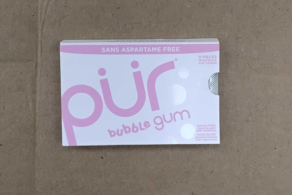PUR bubble gum sugar free.