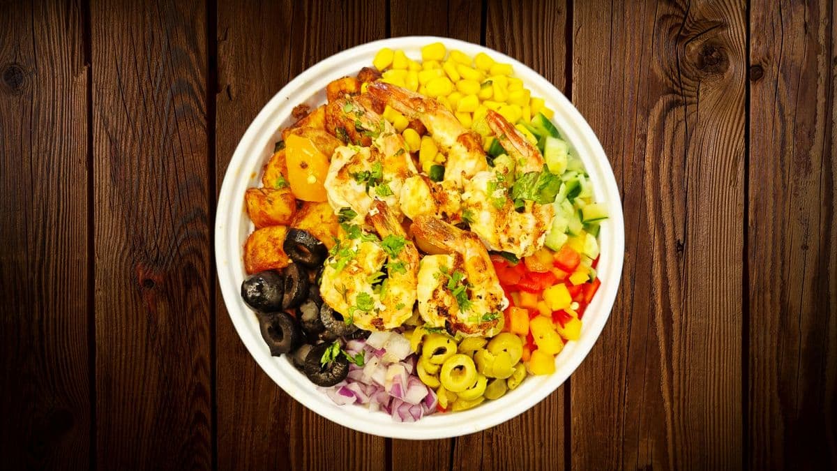 Bol au crevettes grillées
