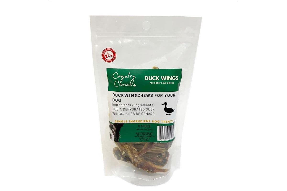 Country Choice Duck Wings Chews Dog Treats (8 Per Pack)