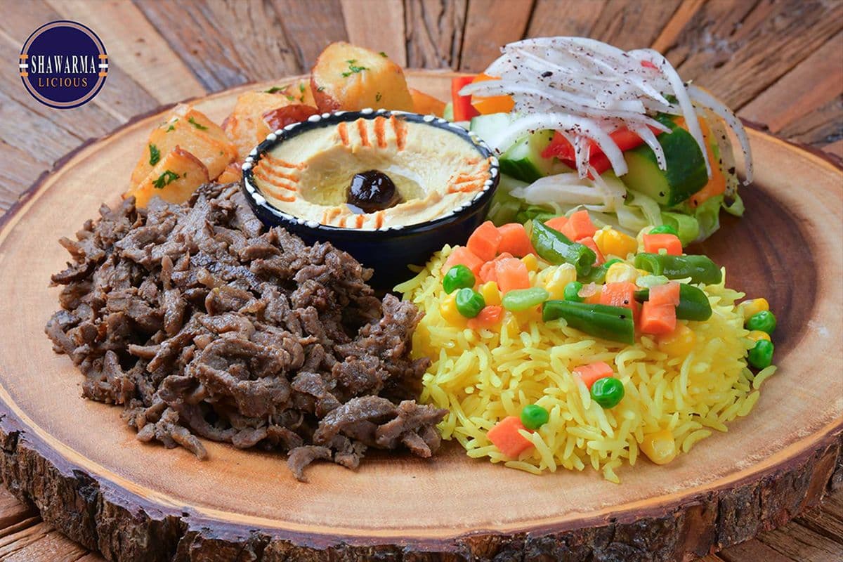 Beef/Lahm Shawarma Platter.