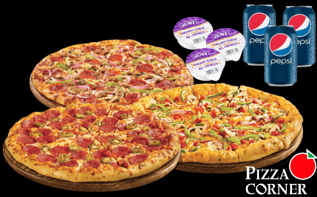 Corner Three on Three X-Large Pizza