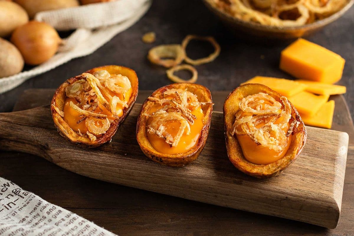 Potato Skins Crispy Onions