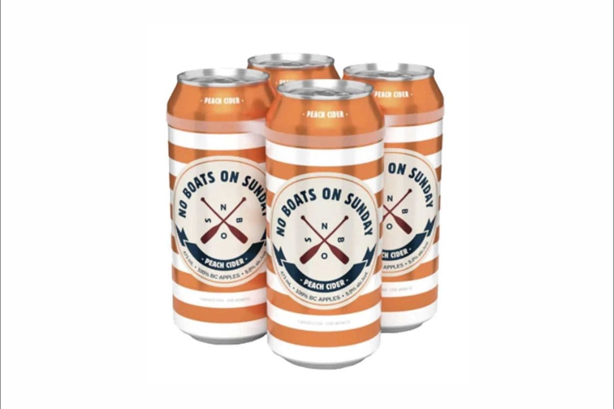 No Boat On Sunday Peach Cider (4 Pack) (4 x 473ml)