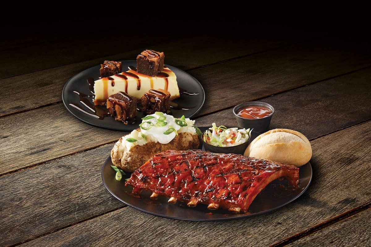 ½ Back Ribs Dinner & Chocolate Brownie Cheesecake