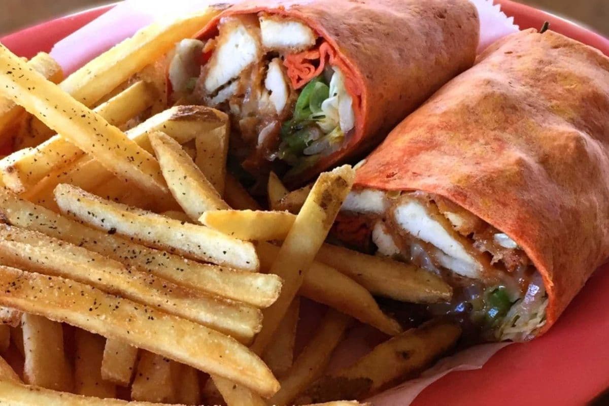 Buffalo Chicken Wrap with Fries