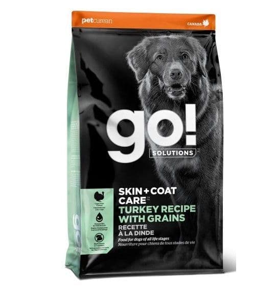 Petcurean Go! Solutions Skin + Coat Turkey Recipe With Grains For Dogs 22 lb