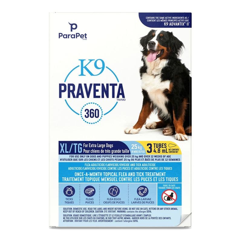 K9 Praventa 360 Flea & Tick Treatment - Extra Large Dogs over 25 kg - 3 Dose