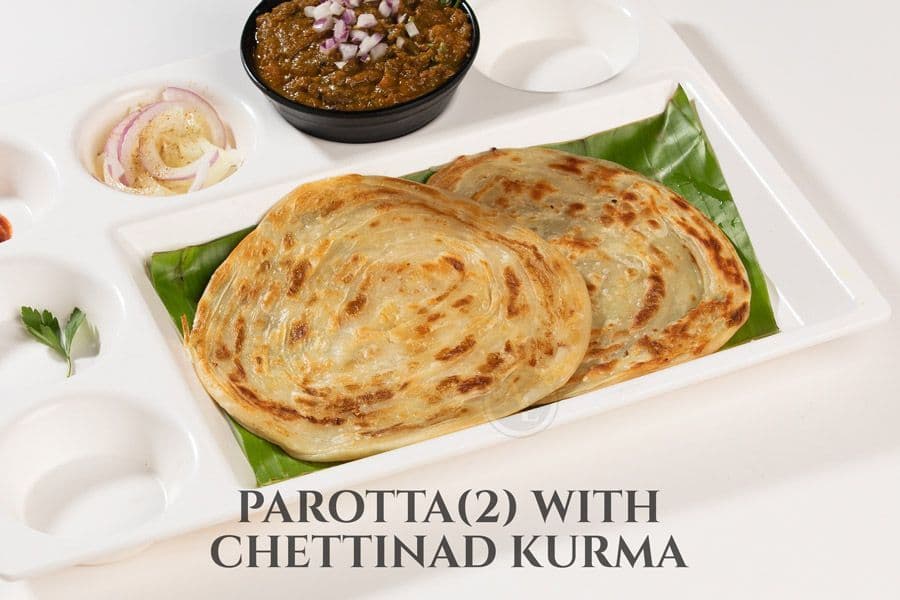 Parota  (2) with Chettinad Kurma