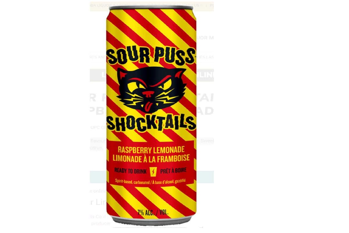 Sour Puss Shocktails Raspberry Lemonade (1 x 355 ml can)