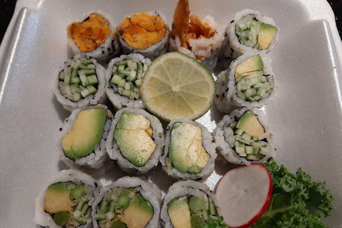 MD3 Avocado (3 pcs), Cucumber (3 pcs), Avocado and Cucumber (3 pcs), Yam Tempura (3 pcs), and A.A.C (3 pcs)