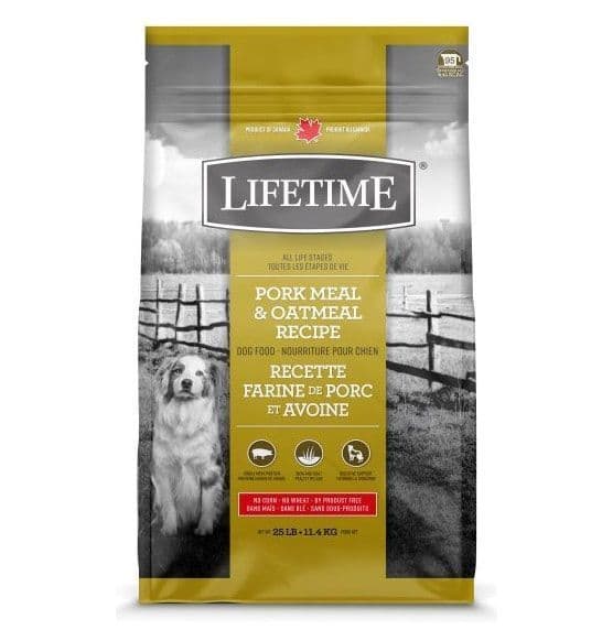 Lifetime All Life Stages Pork And Oatmeal Dog 11.4kg