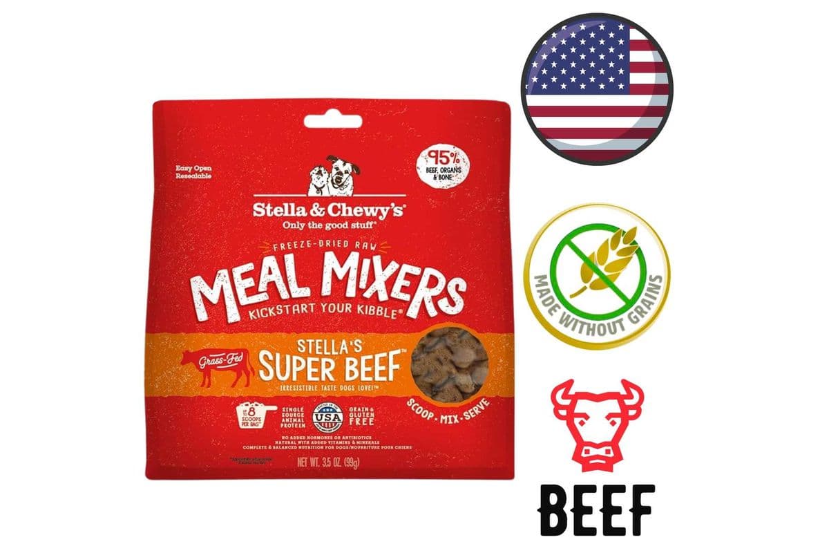 Stella & Chewy's - Stella's Super Beef Freeze Dried Raw Meal Mixers For Dogs - 3.5 Oz