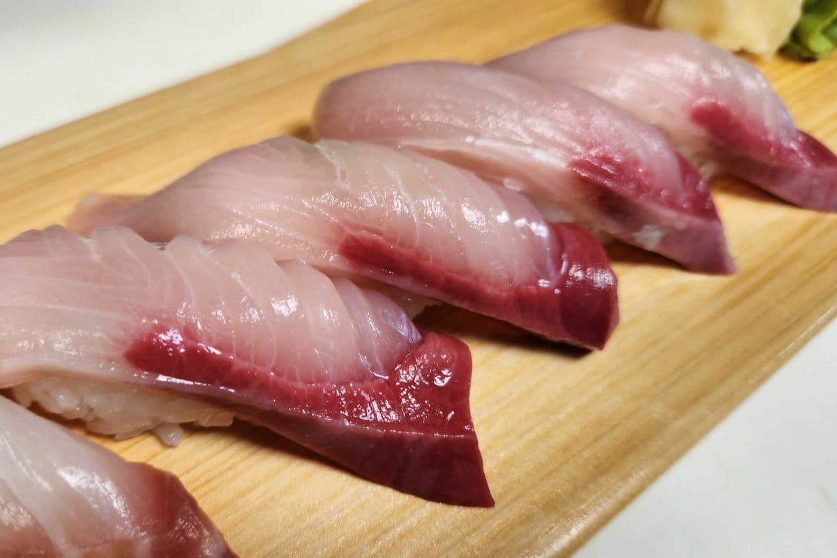Hamachi (Yellowtail) Nigiri Sushi