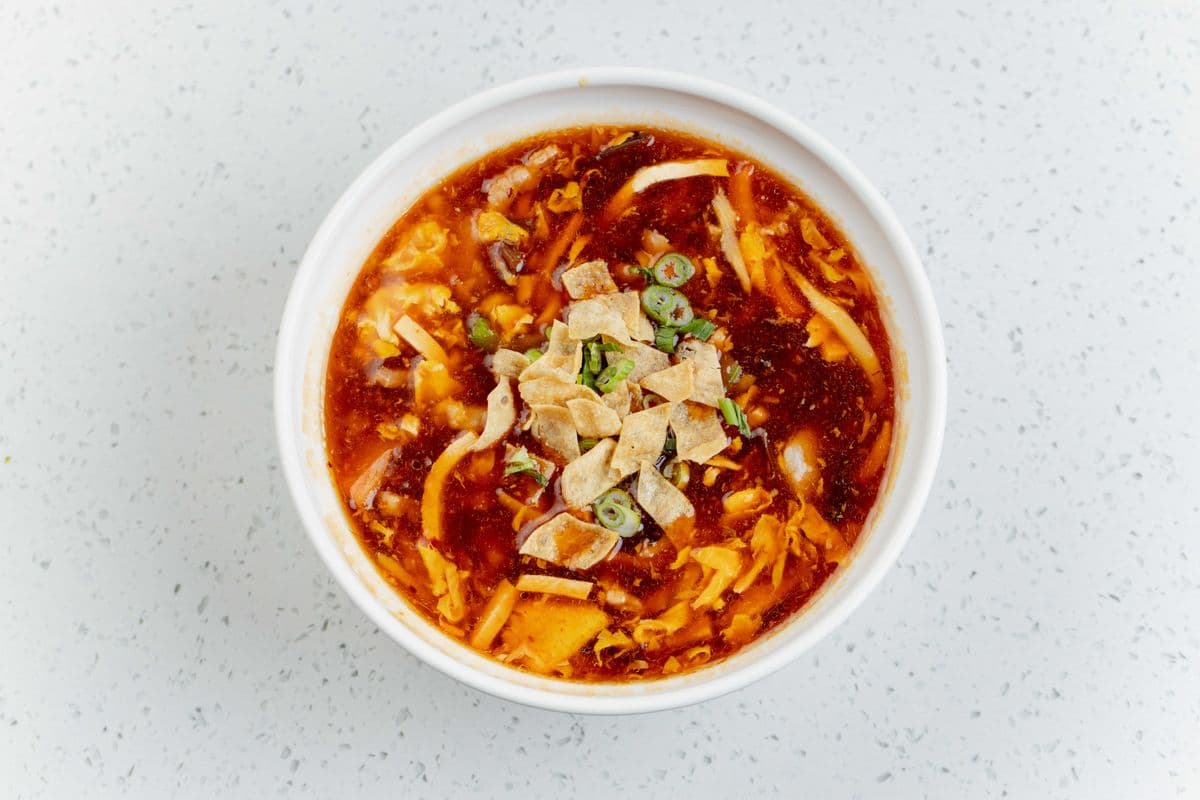 107. Hot & Sour Soup with Shrimp and Pork 酸辣湯