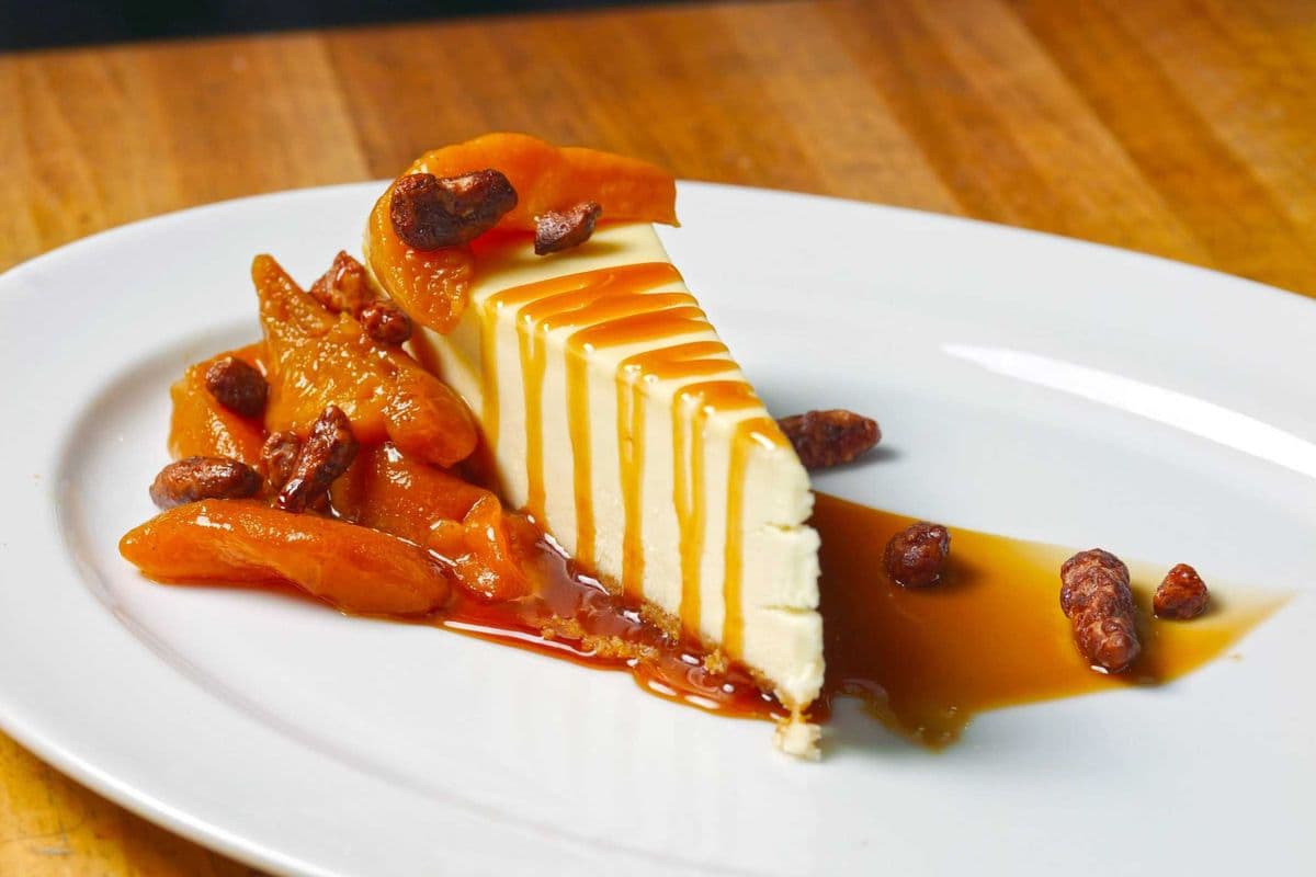 Peach and Praline Cheesecake