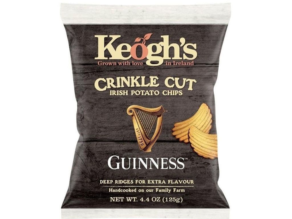 Keoghs Guinness Irish Crinkle Cut Beer Flavoured Potato Chips 125g