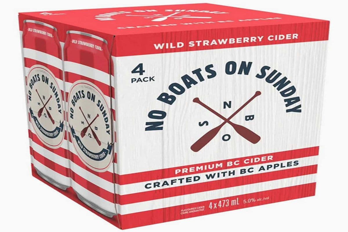 NO BOATS WILD STRAWBERRY CIDER (4 x 473ML)
