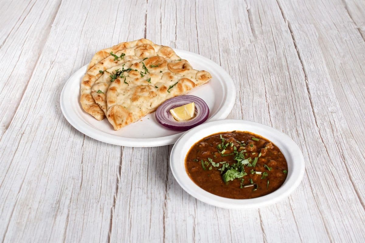Chole with Garlic Naan
