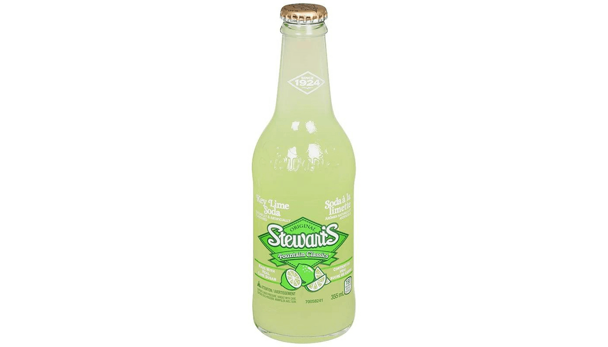Stewart's - Soda à la limette 355mL bouteille en verre / Key Lime Soda 355mL glass bottle