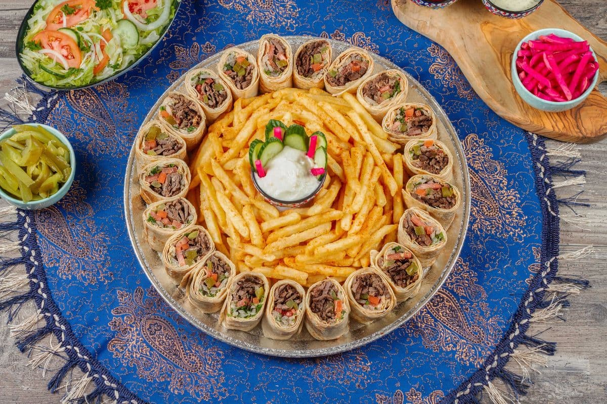 Beef Shawarma Saj Wrap Family Feast