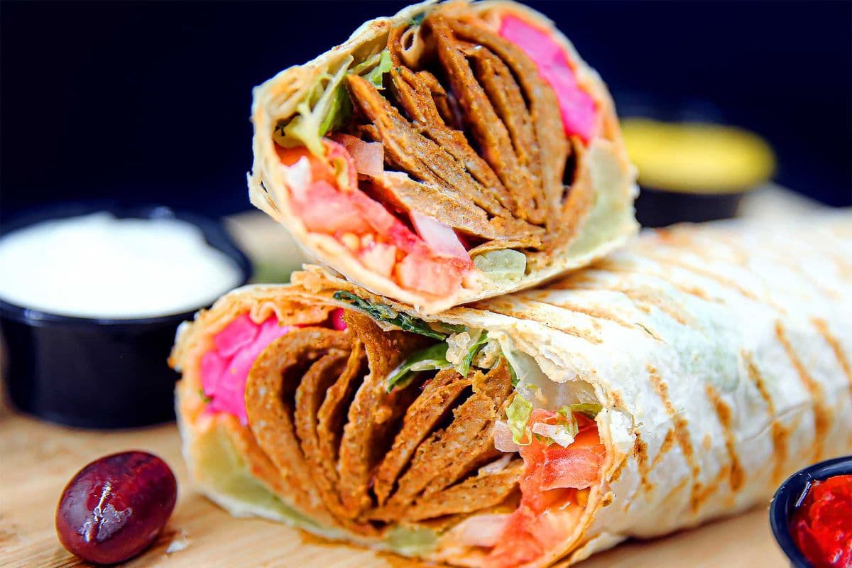 Beef Donair Pita Wrap.