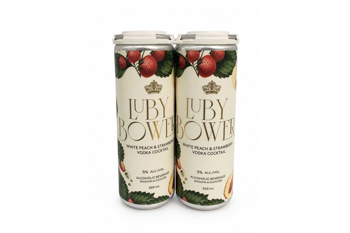 Luby Bower White Peach Vodka Cocktail 4PK (Made In Canada) (1 x 355ml)