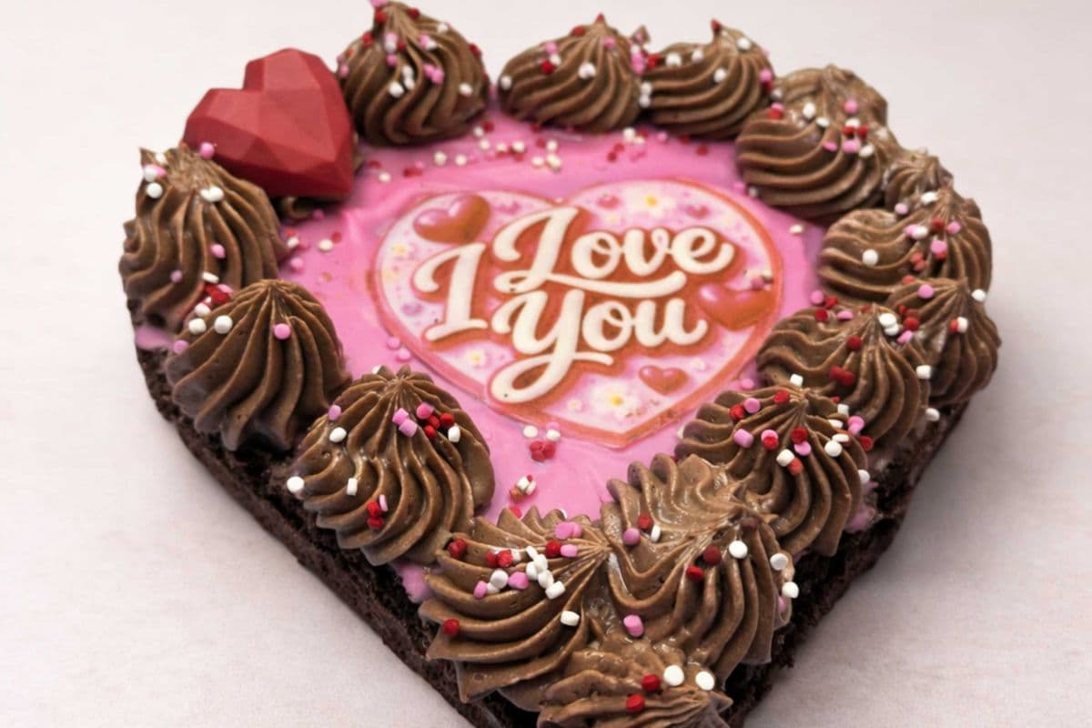 Romantic Heart Brownie 5” – I Love You Edition (5in x 5 in)
