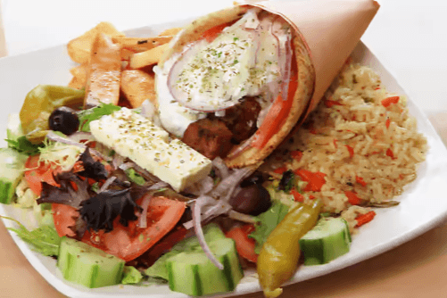Plat #2 - Deux souvlakis avec pita