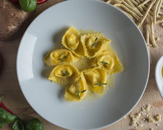Handmade Ravioli Filled with Spinach and Ricotta