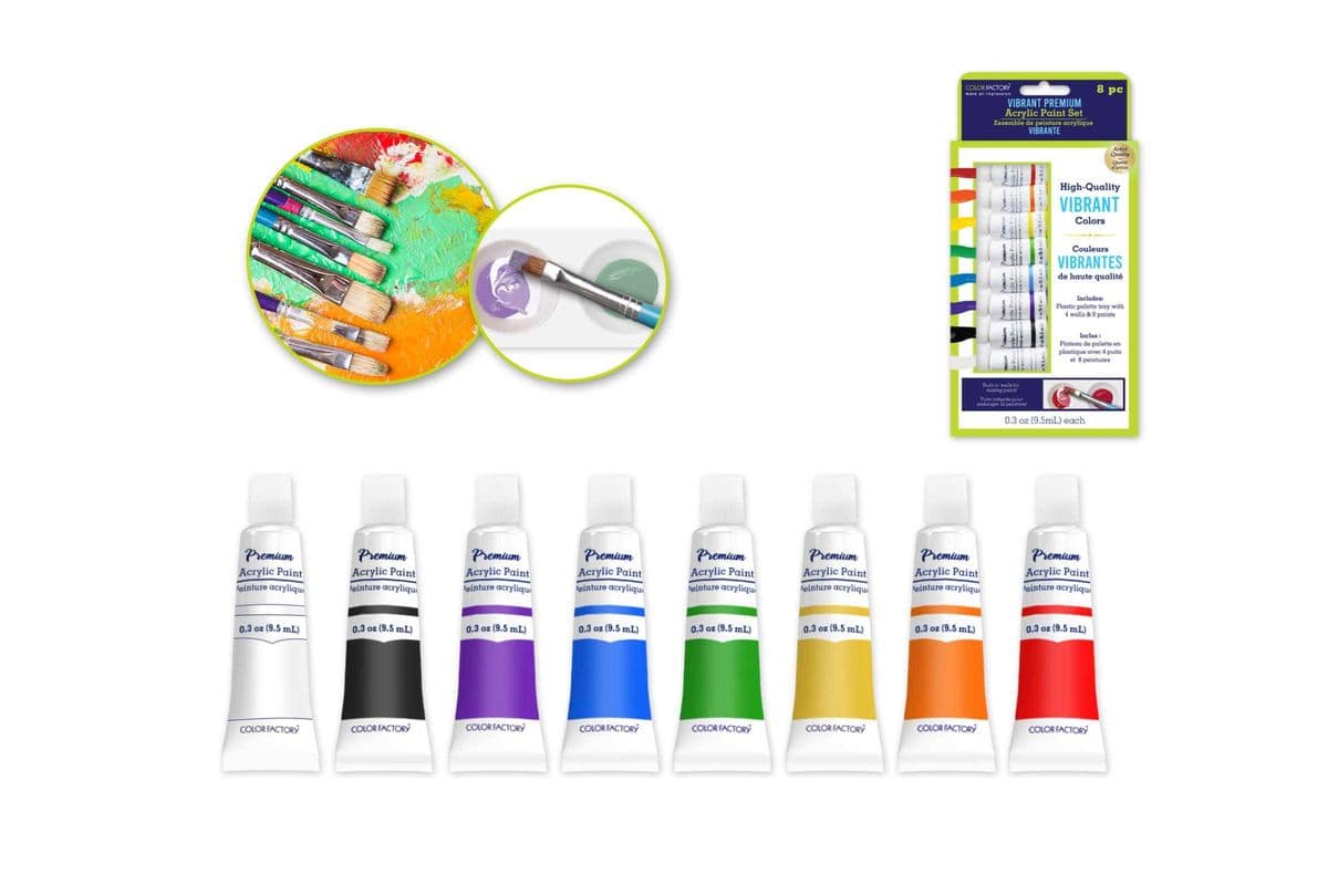 Premium Acrylic Paints Set: 8x9.5ml Tubes [CF510A] (76ml)