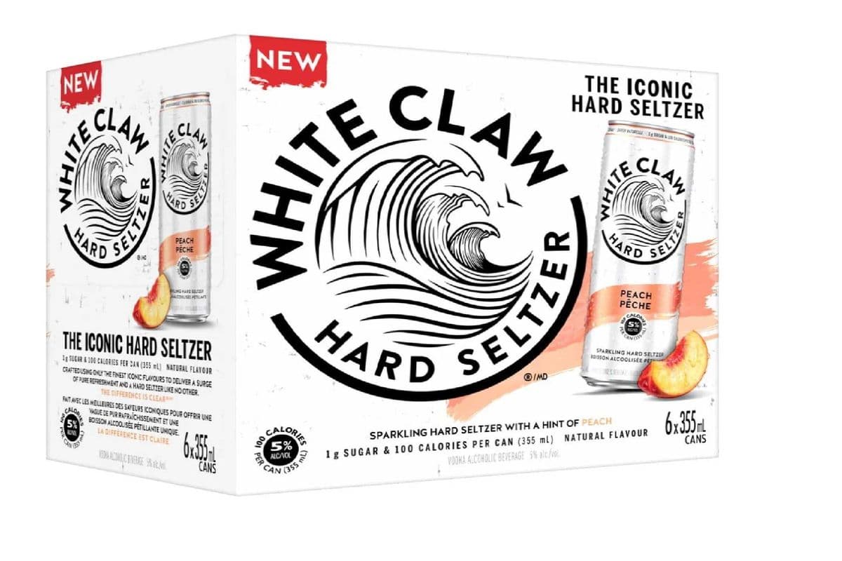 White Claw Peach (6 pack cans) (1 x 6 pk 355 ml)