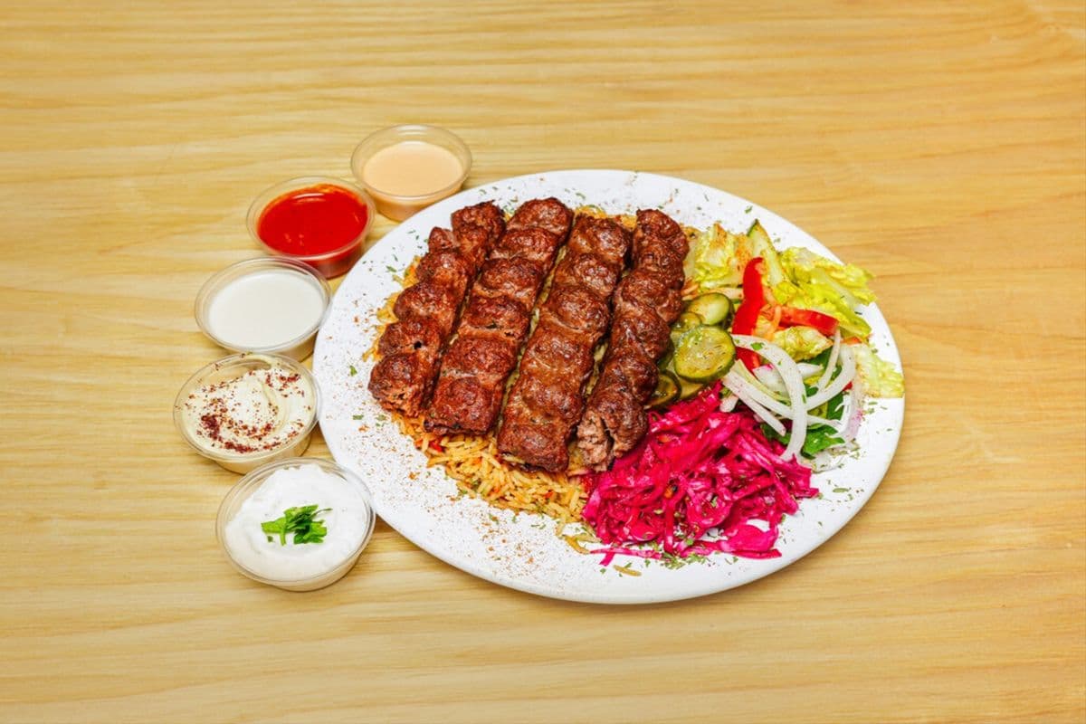 Kofta Kabob Platter (Two Skewers)