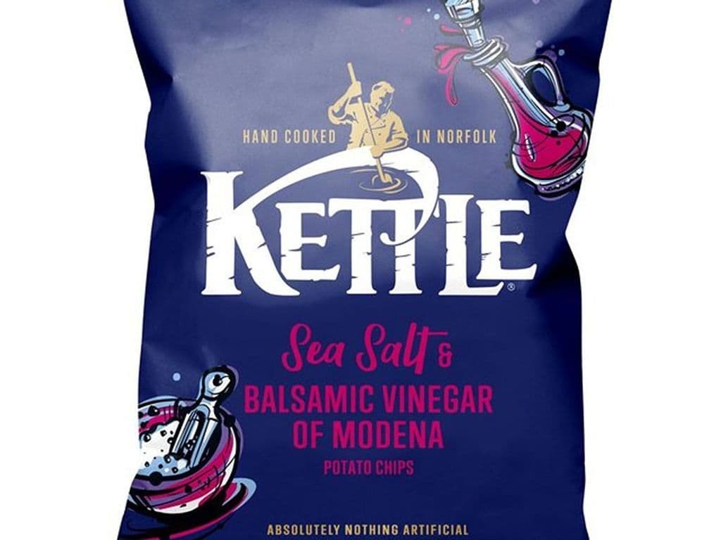 Kettle Sea Salt and Balsamic Vinegar of Modena Crisps UK 80 Potato Chips 