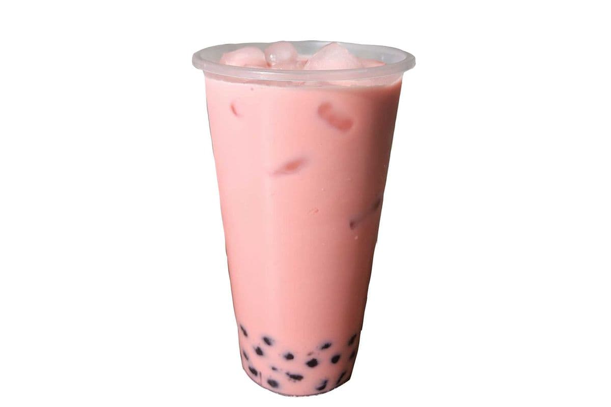 Strawberry Milk Tea with Pearls (22 oz)