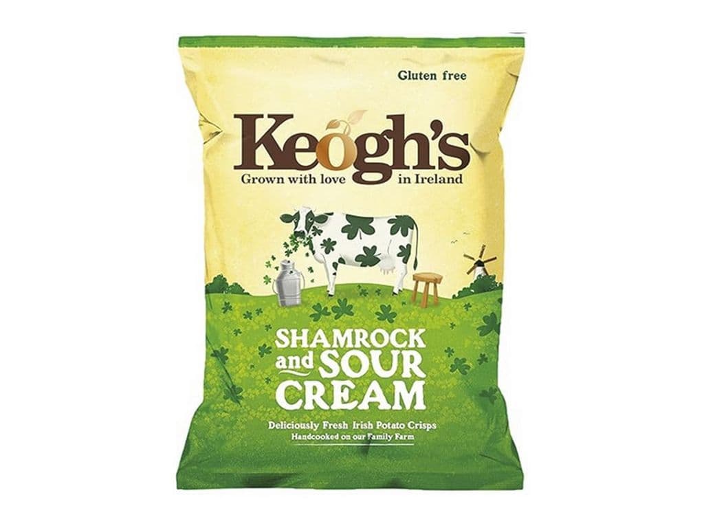 Keoghs Crisps Sour Cream and Shamrock Irish Crisps 40g Chips 