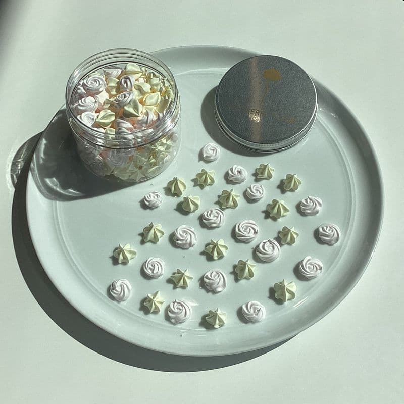 Rosewater and ElderFlower Meringue Cookies