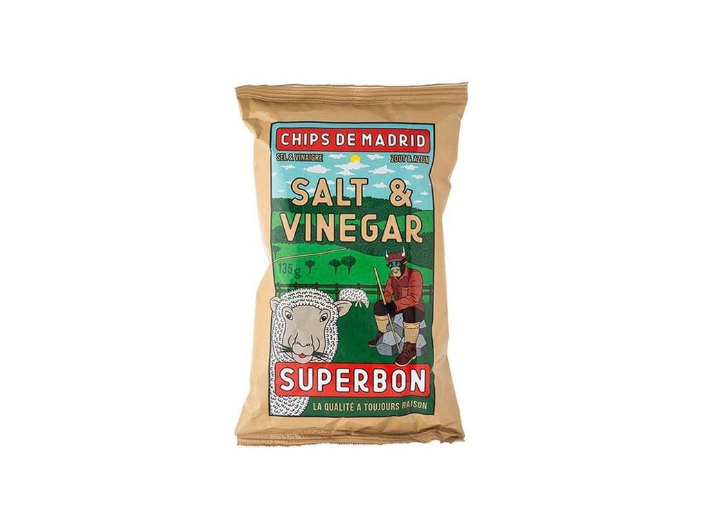 Superbon Salt and Vinegar Spanish Kettle Cooked Potato Chips 40g Snack
