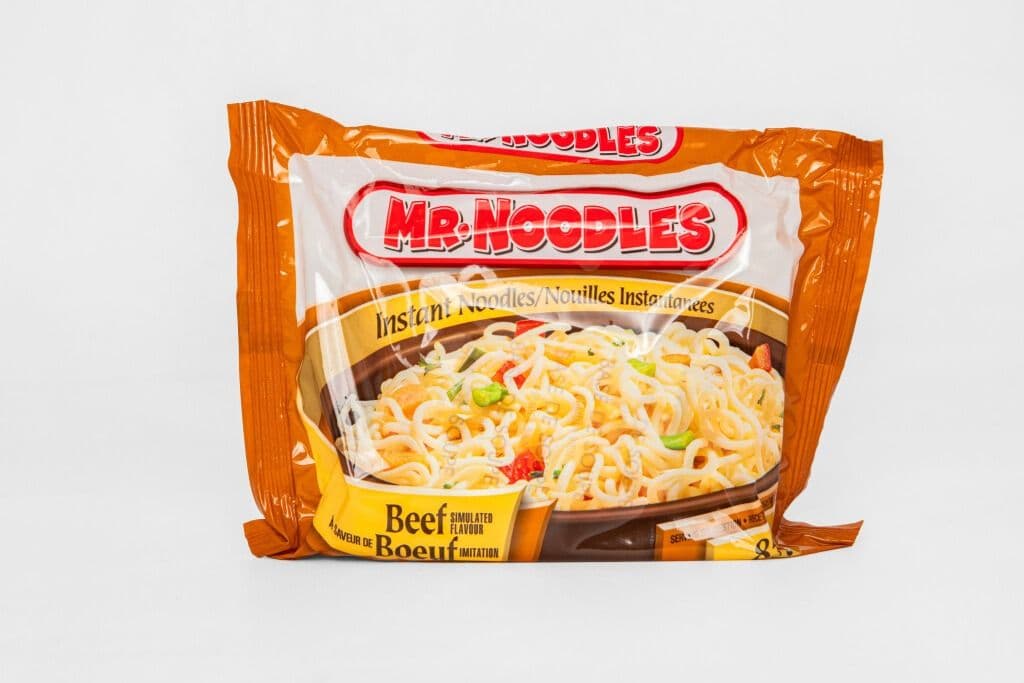 Mr. Noodles Beef Simulated Noodles