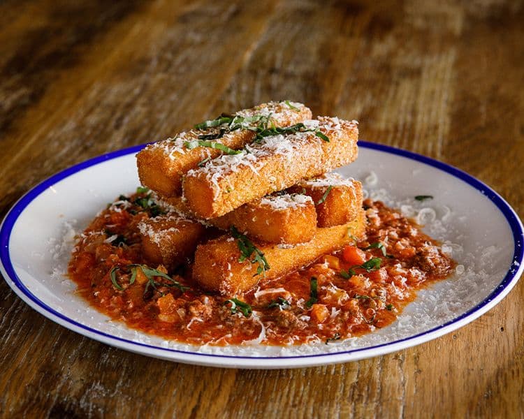 Polenta Fries with Bolognese Sauce
