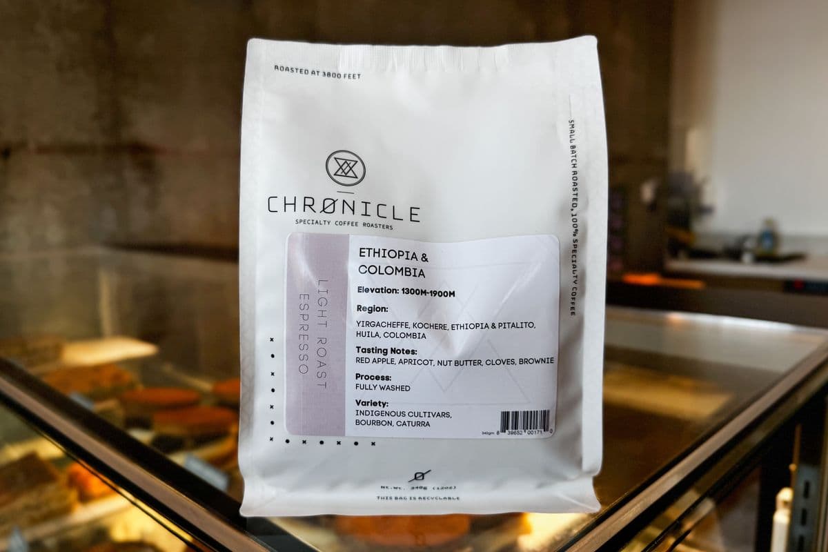 Chronicle Coffee Beans - Ethiopia and Columbia - Light Roast (340g)