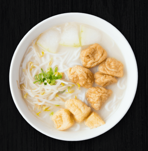 Yunnan Vermicelli with Deep Fried Tofu Fish Cake in Fish Broth 魚骨豬骨湯魚腐米線