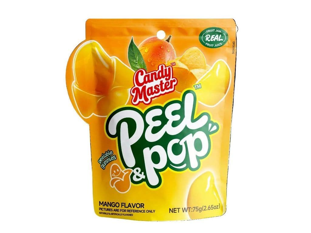 Candy Master Peel Pop Mango Peelable Gummy Candies 75g