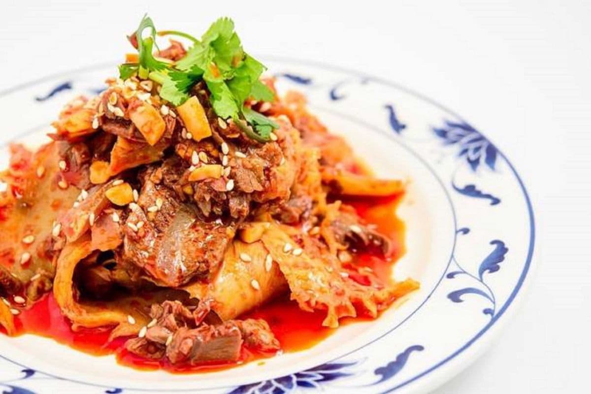Sliced Beef Shank and Ox Tongue Mixed with Spicy Sauce 夫妻肺片