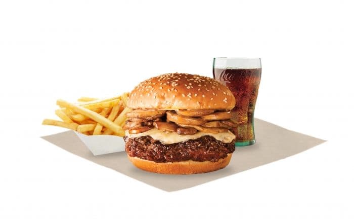 MUSHROOM SWISS BURGER MEAL