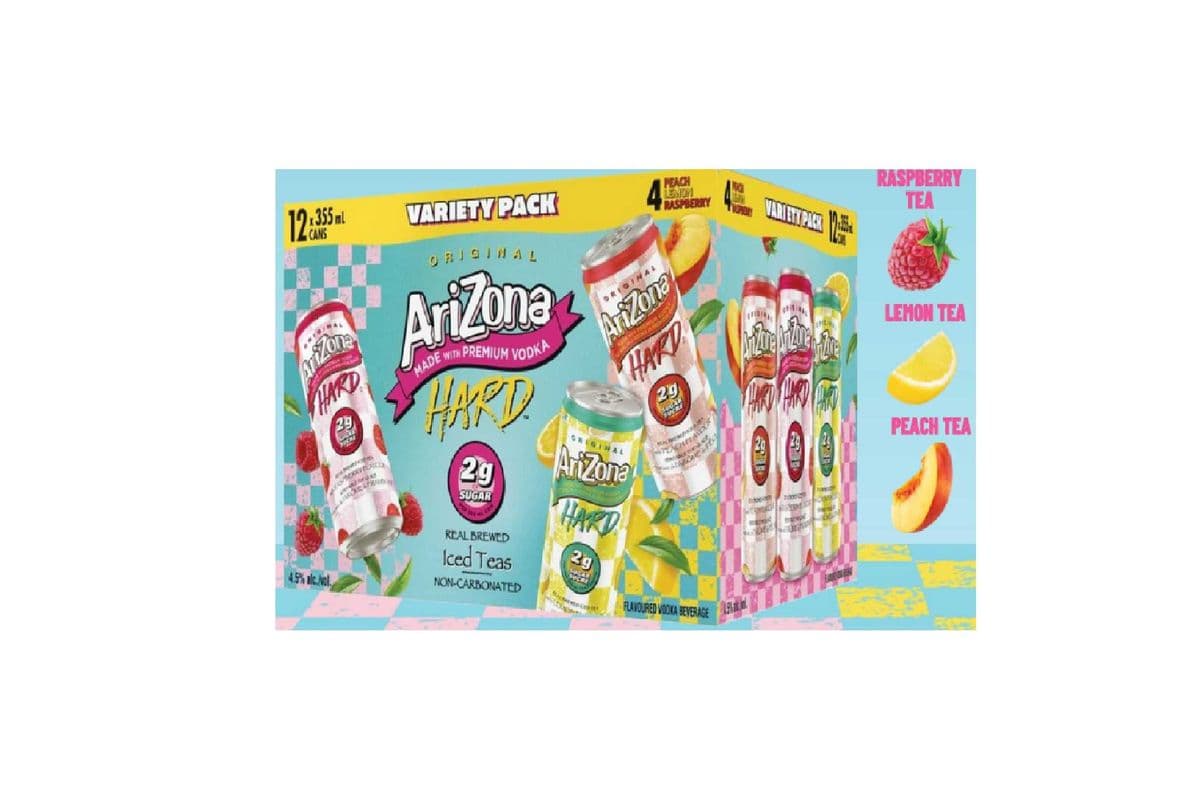 138012. ARIZONA HARD 2G SUGAR VARIETY PACK (12 x 355ML (CANS))