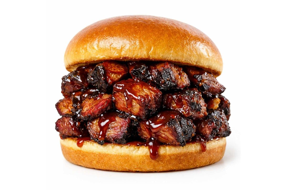 Brisket Burnt Ends Sandwich with Cheese