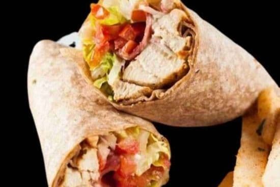Chicken Club Wrap with Fries
