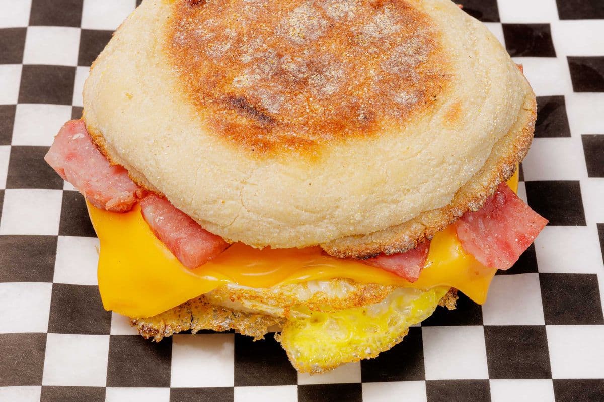 Egg, Cheese and Ham English Muffin
