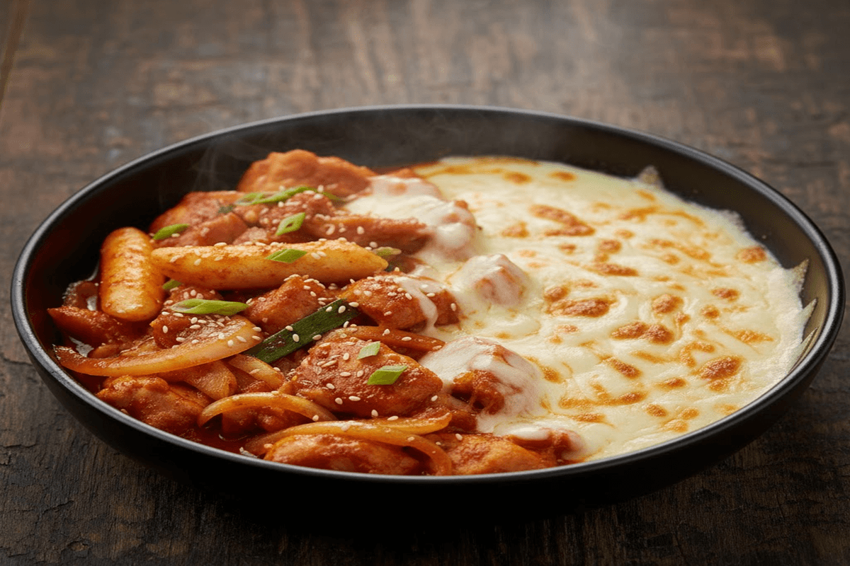 Cheese Dakgalbi / Spicy Stir-Fried Chicken with Cheese (Serves Two)