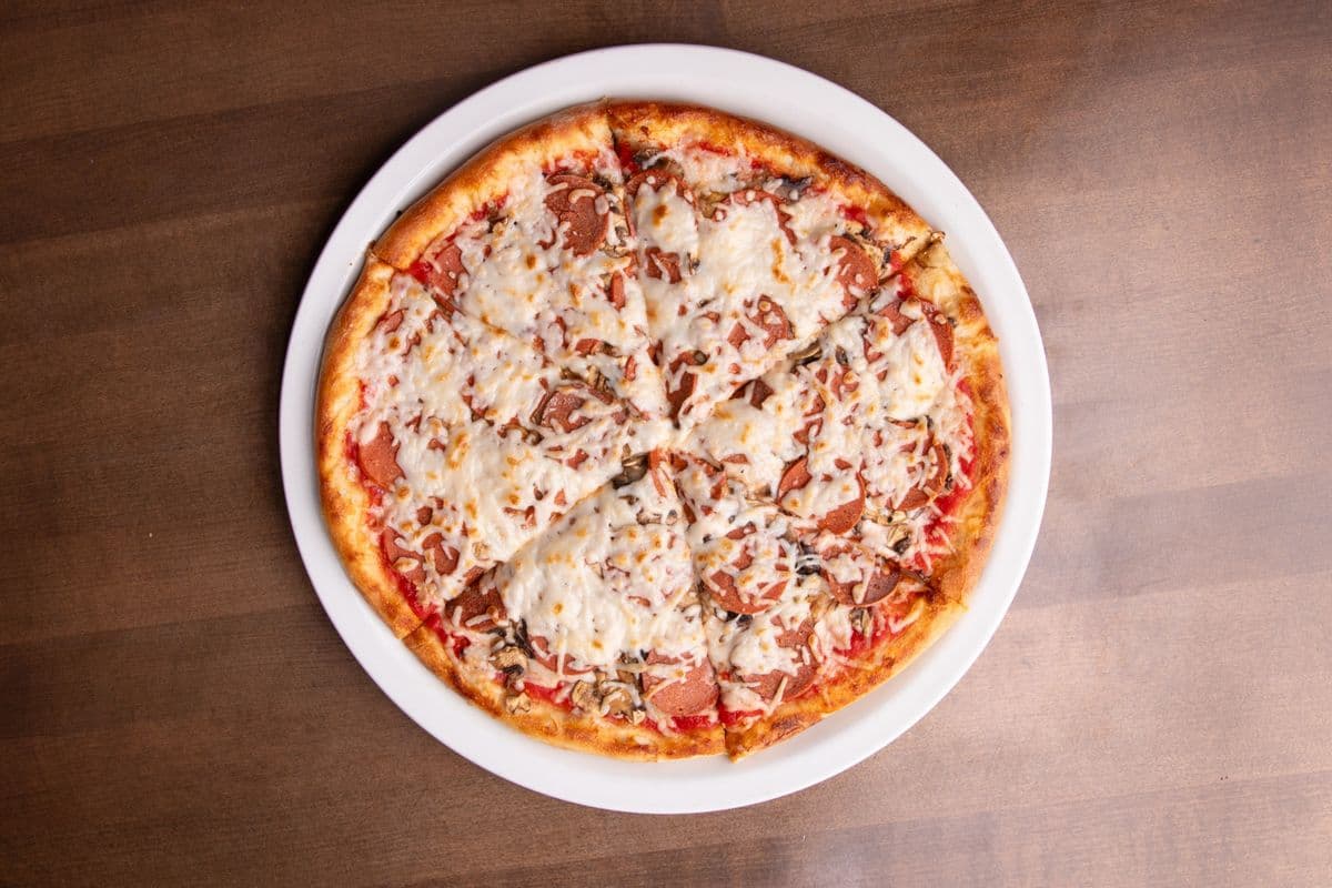 Large Vegan Pepperoni Mushroom Pizza